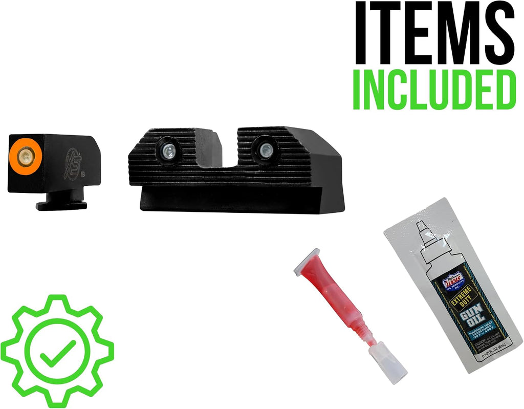XS Sights R3D 2.0 Sights Compatible with Glock 17, 19, 22, 23, 24, 26, 28, 27, 31, 32, 33, 34, 35, 36, 38, 39, 45, & 47 Gen 1-5, Including MOS Models