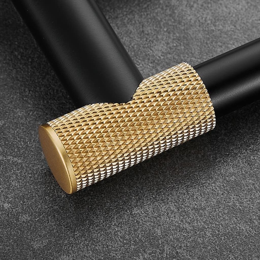 LSLYTQ Bathroom Light Luxury Towel Rack, All Copper Towel Rail, Bathroom All Copper Black and Gold Towel Bar