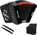 Accordions,22 keys Accordion,8 Bass Student Piano accordions Suitable for beginners and students Lightweight and portable, comes with a backpack and adjustable straps (8 Bass, Black)