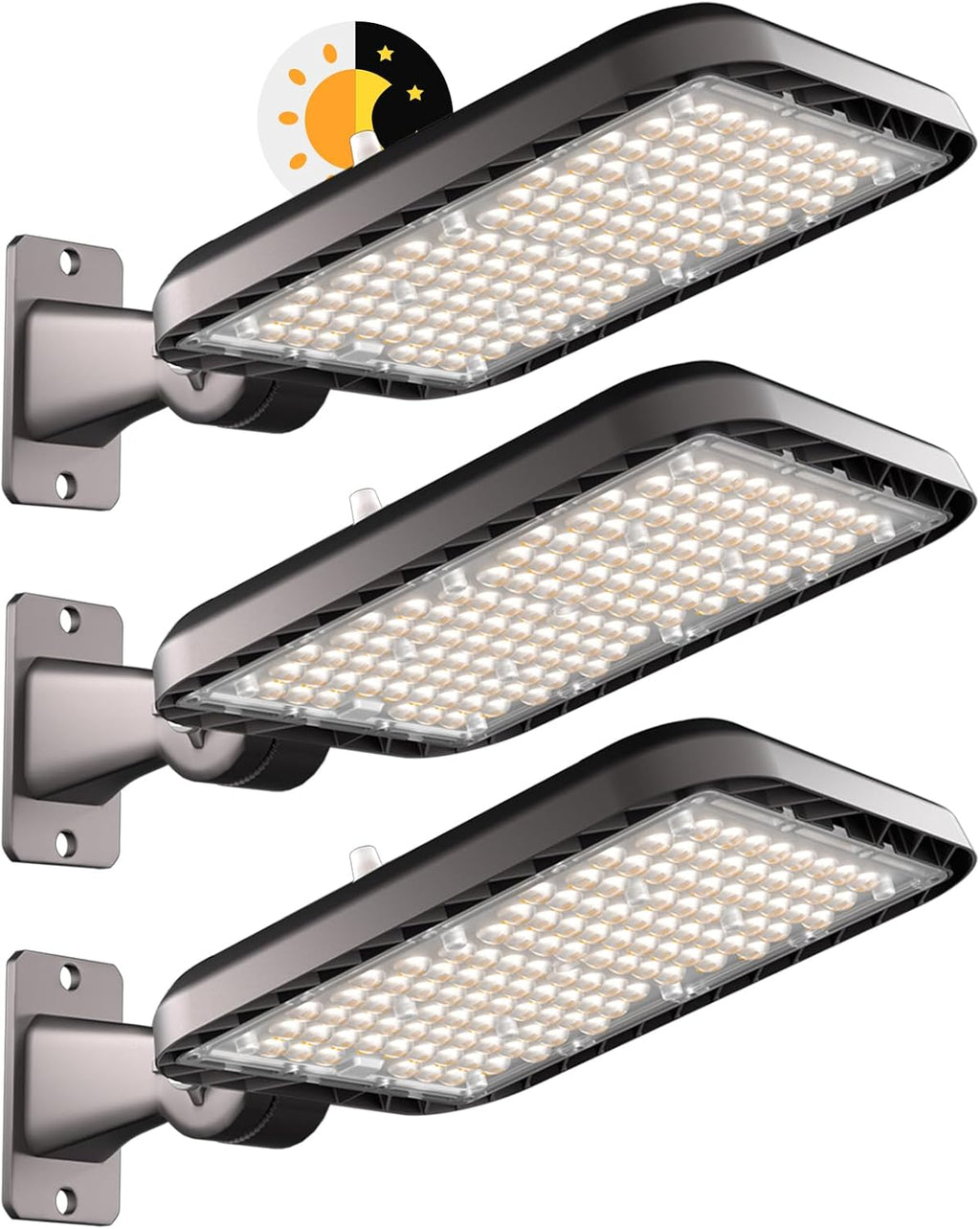 Lightdot 400W(486x1W) LED Parking Lot Light Adjustable Arm Mount LED Parking Lot Lighting (100000Lm Eqv 1600W HPS) IP65 LED Pole Lights Outdoor with Photocel for Yard,Driveway,Stadium,Roadway-3Pack