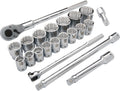 Dynamic Tools 3/4' Drive 21 Piece 12 Point, Standard Length, SAE Socket Set, 7/8' - 2'