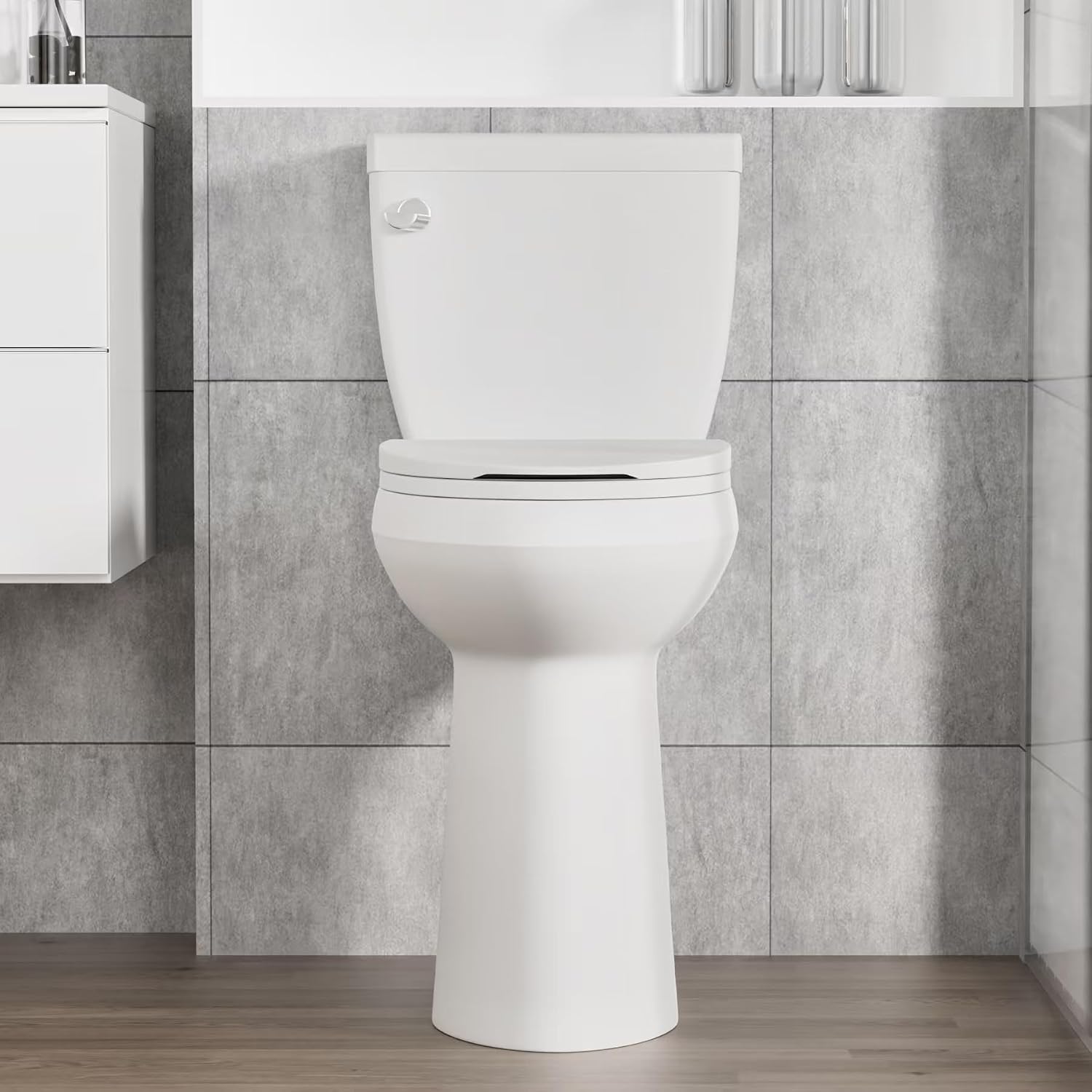 Sounor 21'' Comfort Seat Height Toilet,Extra Tall Toilets For Seniors,Handicap, 12 Inch Rough-In,Ada,Two-Piece Side Flush 1.28 Gpf,Elongated For Bathroom,White