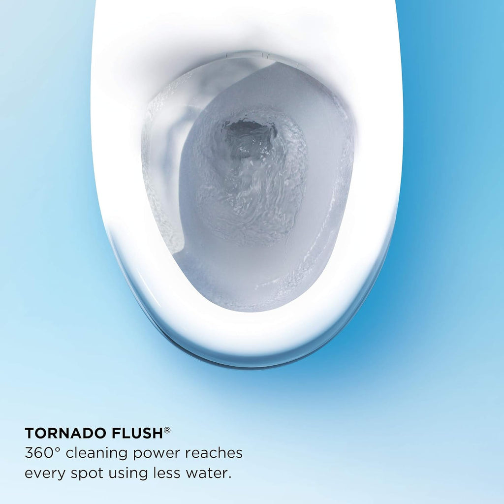 TOTO® WASHLET+® Drake® II 1G® Two-Piece Elongated 1.0 GPF Toilet and WASHLET+® S500e Contemporary Bidet Seat, Cotton White - MW4543046CUFG#01