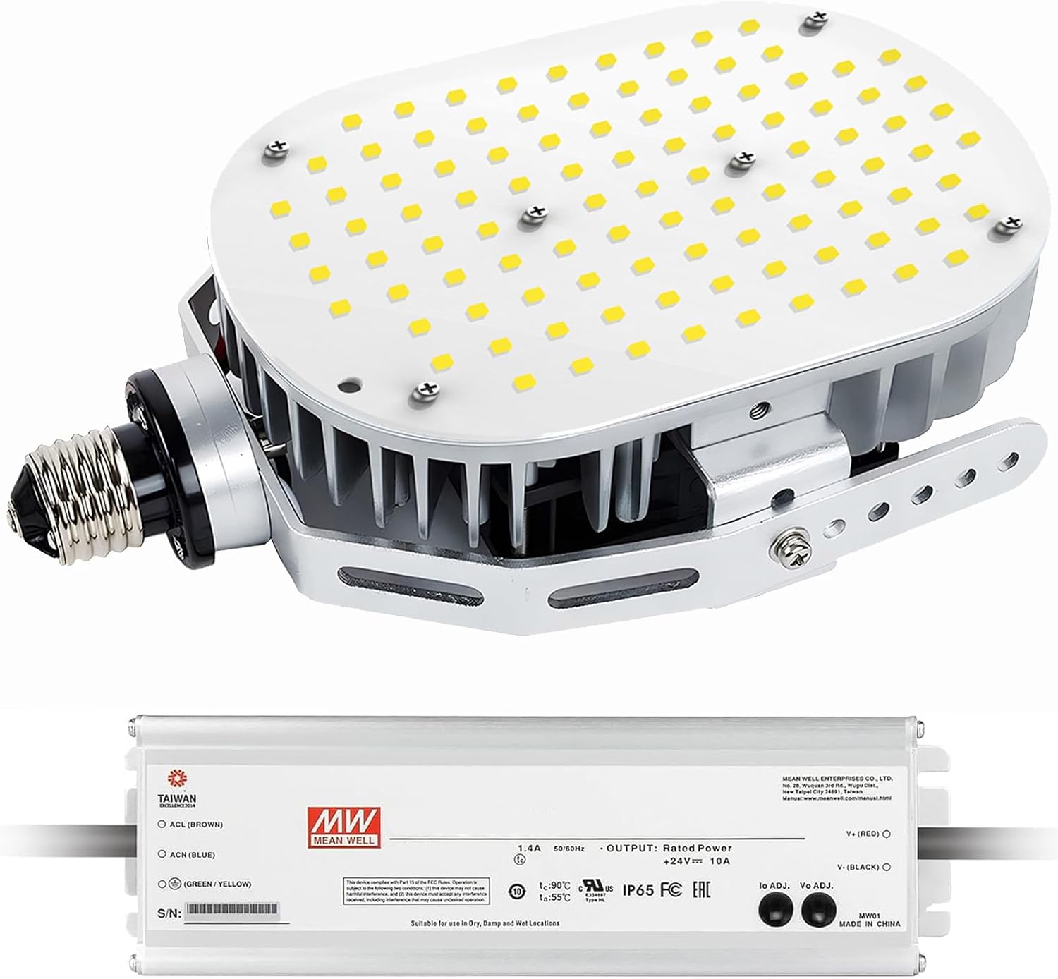 120W Shoebox LED Retrofit Kits, 16200LM 5000K, E39 Mogul Base, LED Retrofit Lights (600W MH/HPS Equivalent), Ideal for Parking Lots, Tennis Courts & Outdoor Street Lighting, ETL Listed (1-Pack)