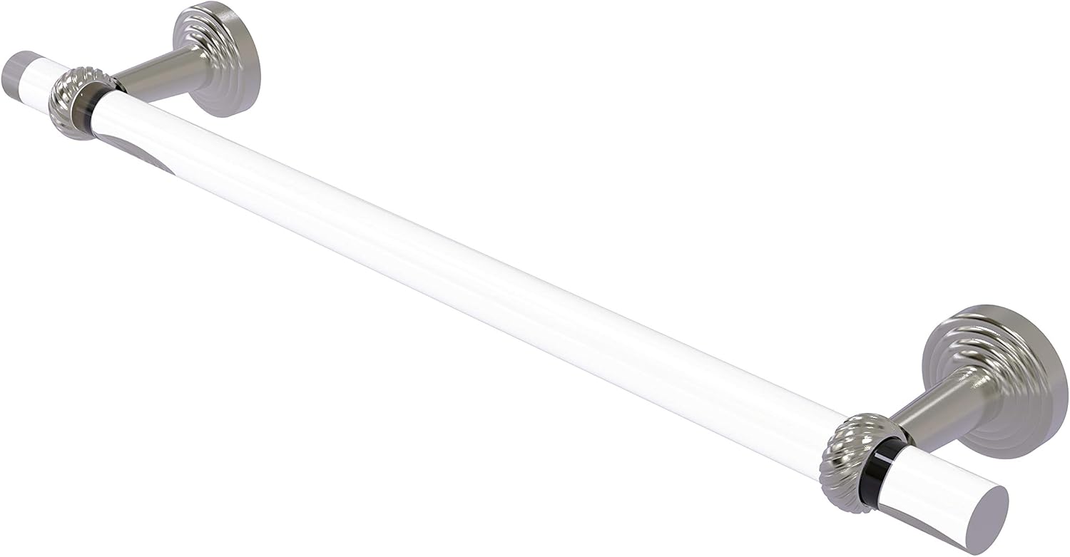 Allied Brass PB-41T-24 Pacific Beach Collection 24 Inch Twisted Accents Towel Bar, Satin Nickel