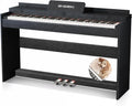 Digital Piano Hammer Action Keyboard 88 Keys Upright Acoustic Electric Weighted Piano Beginner MIDI Cover Full Size Sustain Pedal Stand Real Professional SR-FH80 (Black Full Cover)