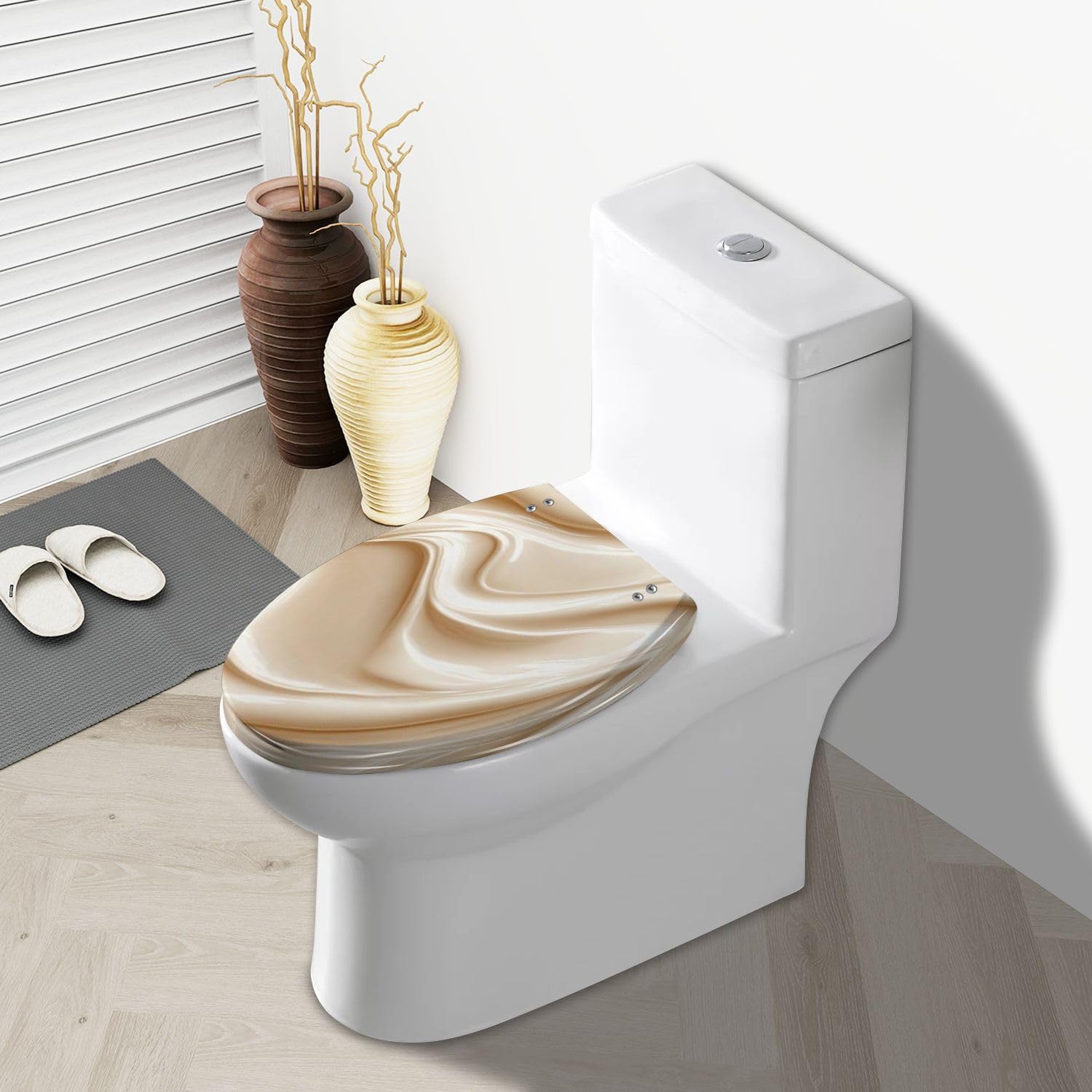 Elongated Toilet Seat Close up mayonnaise cream texture 3D render Resin Toilet Seat Slow Quiet Close with Quick-Release Hinges Toilet Seat with Cover Easy to Clean Install