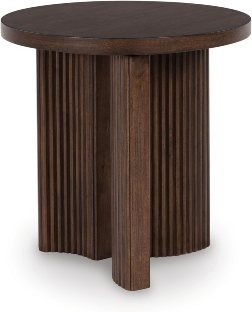 Signature Design by Ashley Korestone Contemporary End Table with Curved Legs, Dark Brown