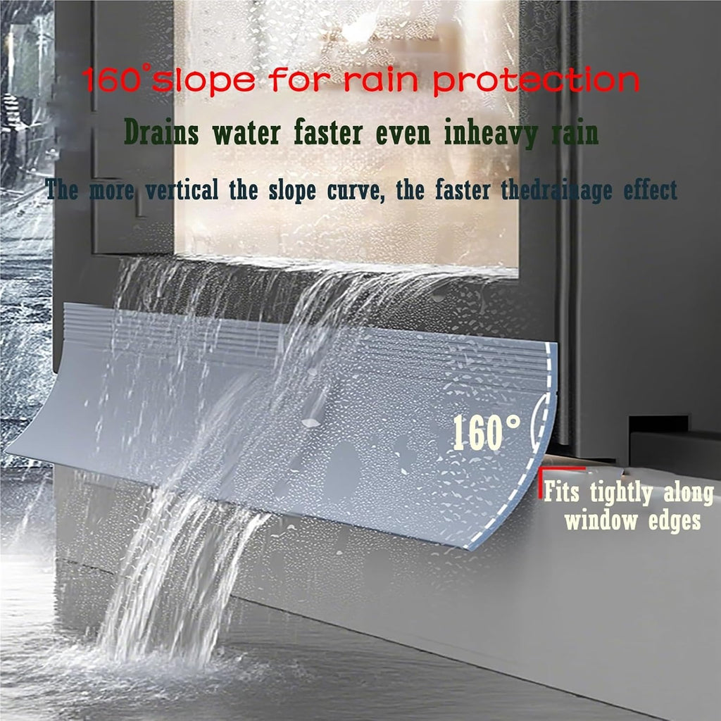 Black House Window Rain Guards Mount, 1 2 4 6 8 10 18 20 Pcs Outer Casement Rainy Guards for Sills Doors Stops, Self-Adhesive Window Rain rs Cuttable(6 pcs,Width 90mm)