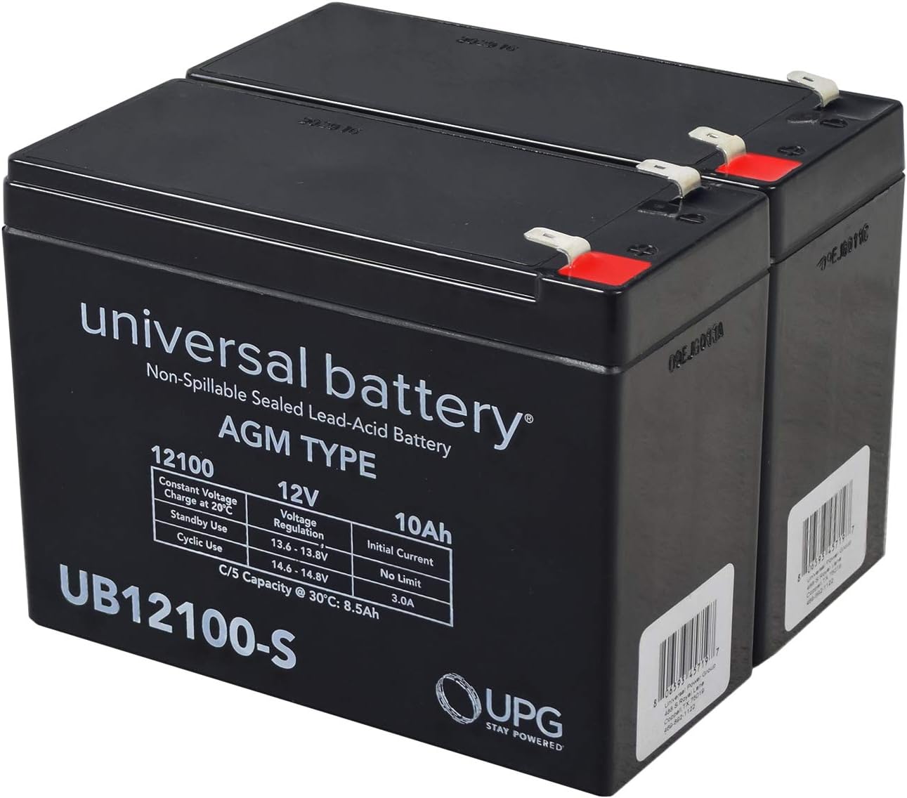 AlveyTech Premium 24 Volt Battery Pack for Currie Technology eZip, GT, IZIP, Mongoose, and Schwinn Scooters (10 Ah, Without Harness) - Replacement Set of 2 Rechargeable AGM Batteries