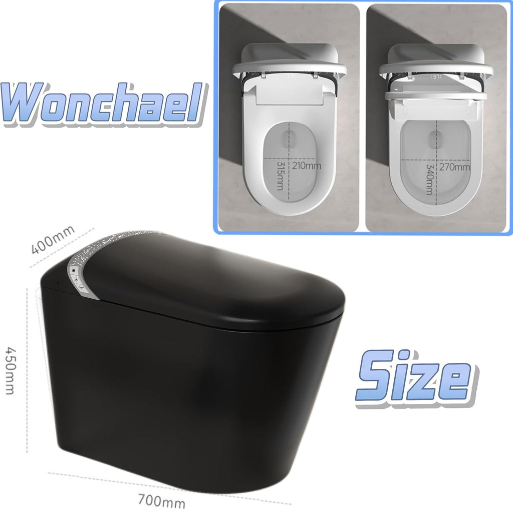 Smart Toilet with Bidet Built in, Artistic Starlight,Ultra-Powerful Flush, Auto Open/Close Lid, Instant Warm Water, Bidet with Dryer, Elongated Heated Seat, ADA Comfort Height,Foot Sensor