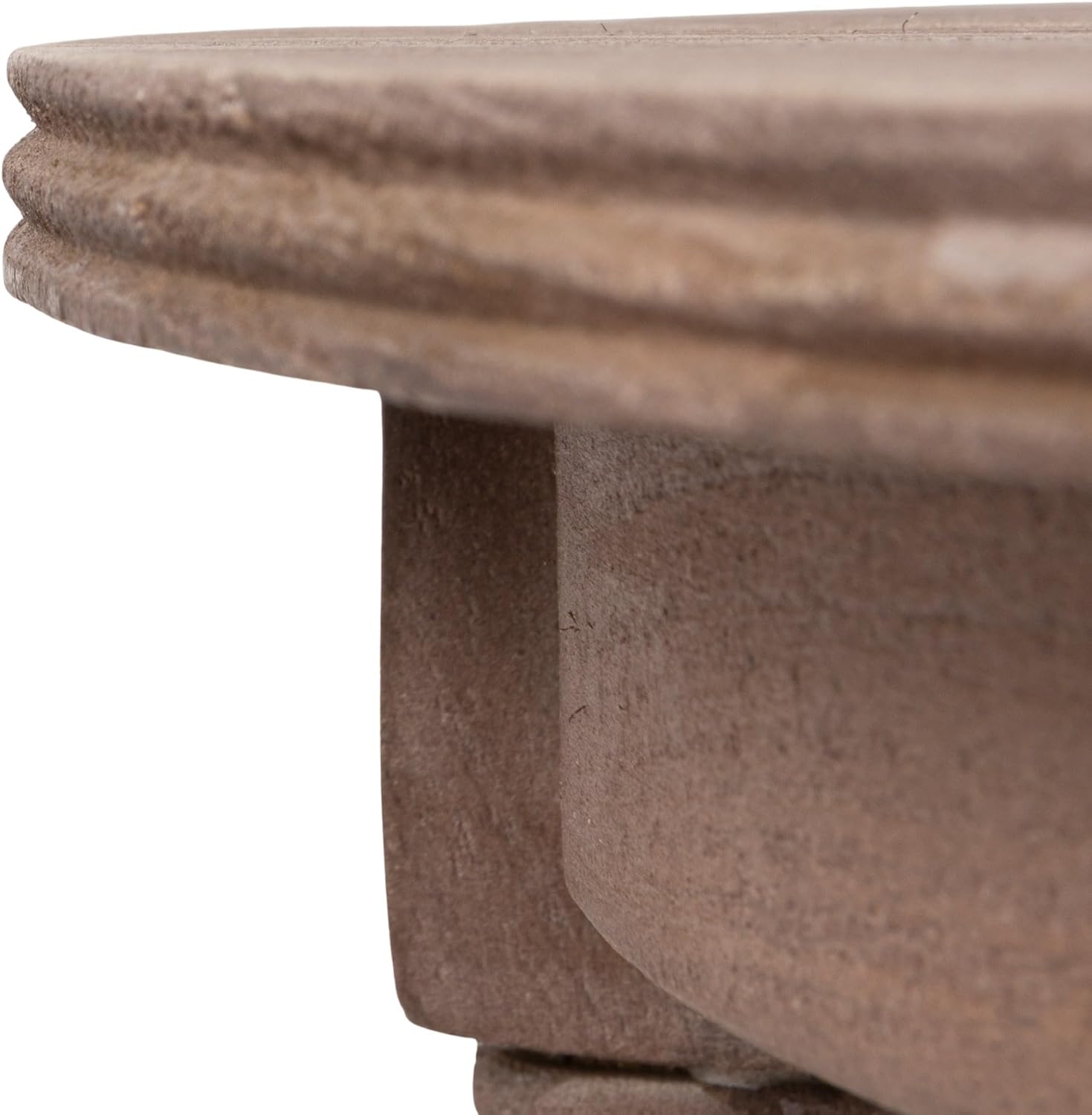 Creative Co-Op Round Mango Wood Table with 2 Cane Shelves