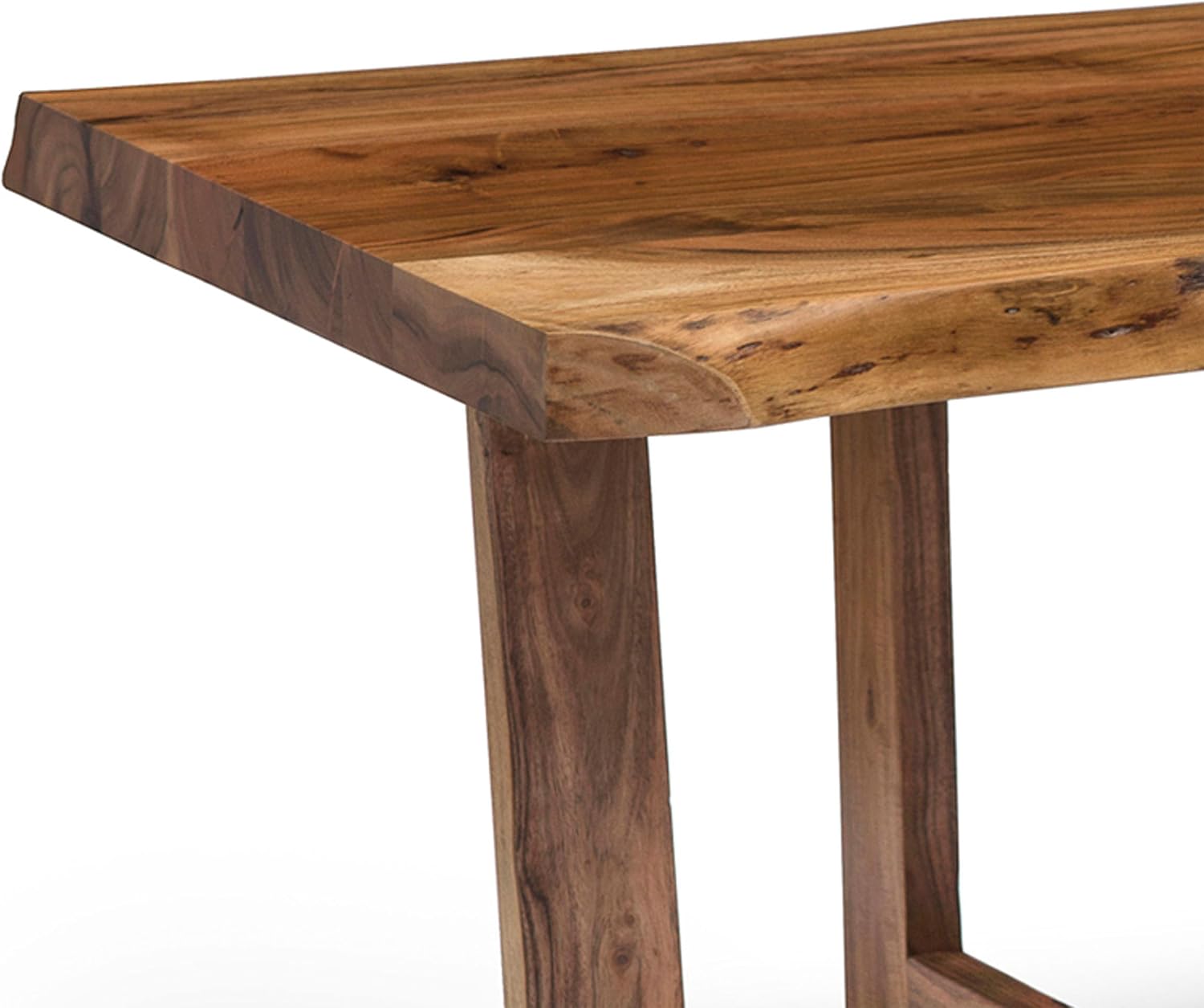 Alaterre Furniture Berkshire Live Edge Solid Wood 42 inch Coffee Table, Natural