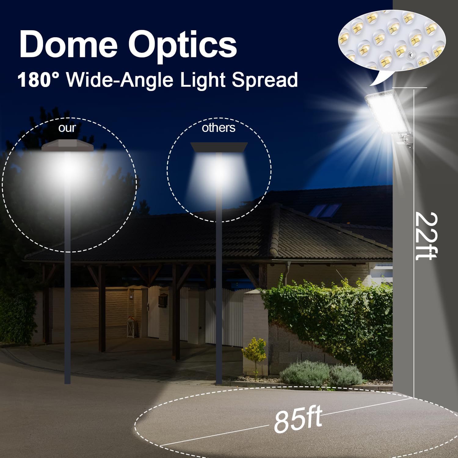 ledmo LED Parking Lot Light 240W Outdoor Flood Light Dusk to Dawn with Adjustable Wall Mount 37000lm IP65 LED Street Commercial Security Area Lighting for Yard Sport Barn Shop Warehouse 4 Pack
