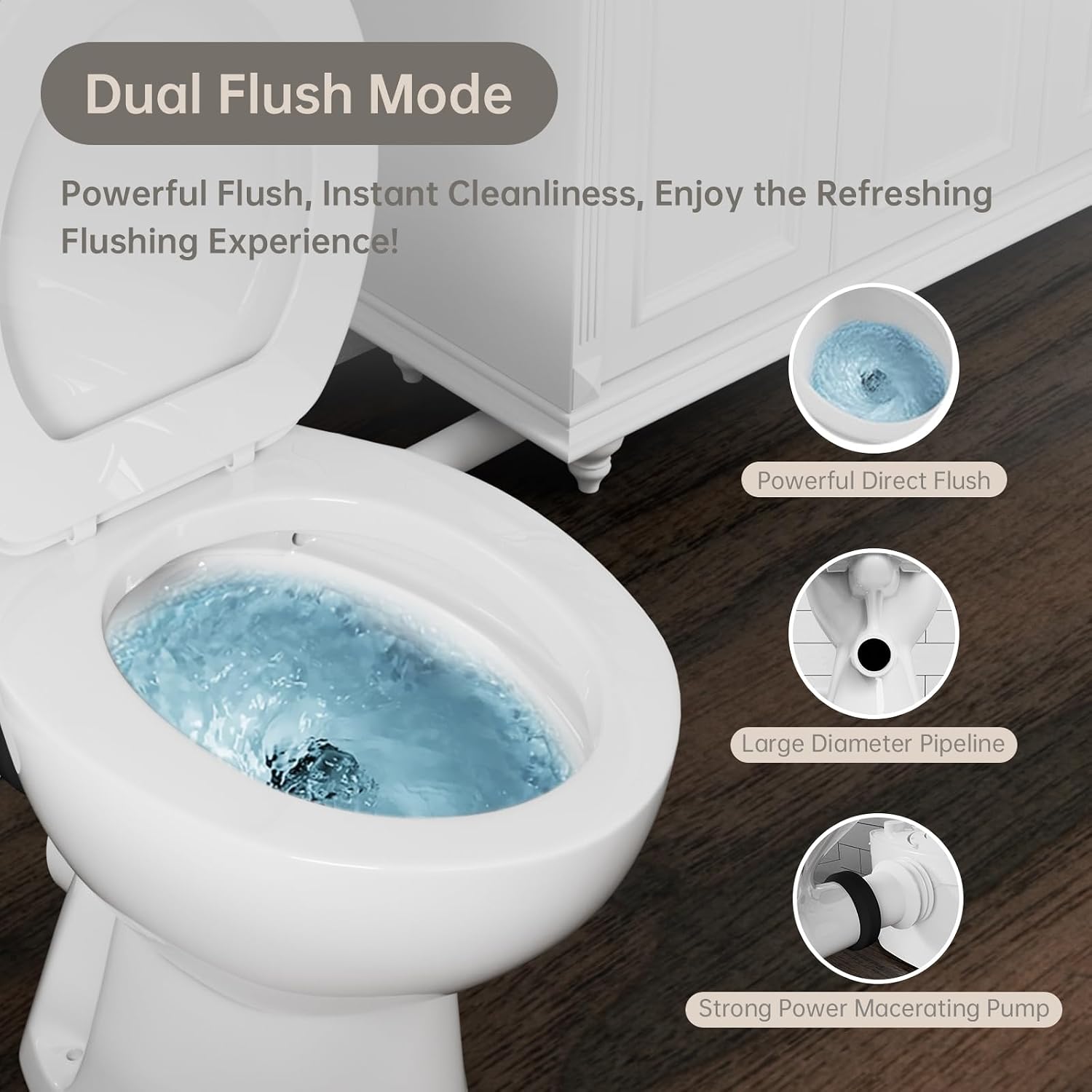 Simple Project 600w Upflush Toilets For Basement, Macerating Toilets Upflush System Kit - Included Silent & Powerful Basement Toilet Pump System With 4 Water Inltes For Upflow Toilet, Shower, Sink