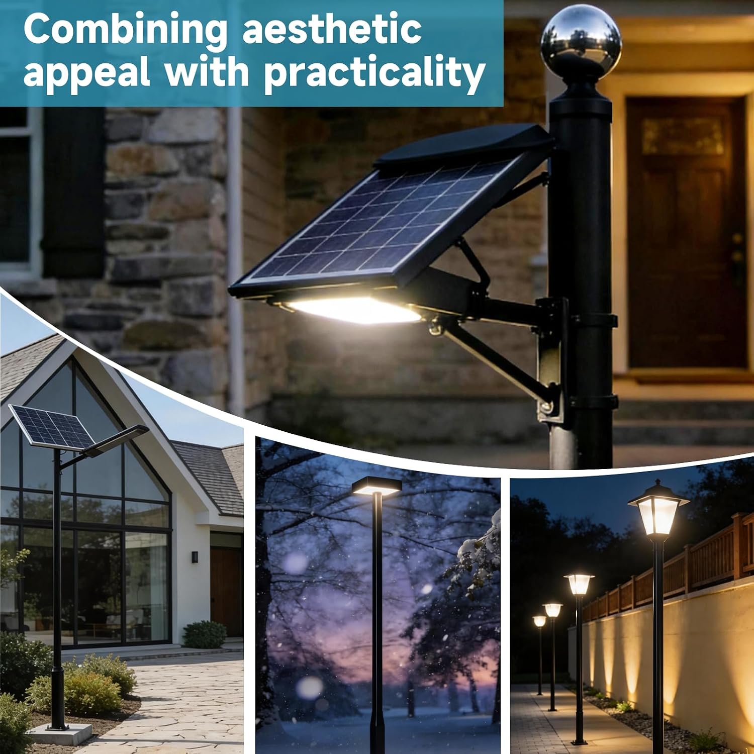 Street Light Pole 16 Ft Tall, Solar Street Lamp Post Fixture Accessory, Adjustable Street Light Poles for Outdoor Lighting with Mounting Rebar Cage Base,Suitable for Parking Lots,Basketball Courts