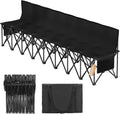 Suteck 8 Seats Soccer Bench, Portable Team Bench with 17.3'x 17.3' Individual Seats, 600D Oxford Fabric & Side Pockets, Heavy Duty Outdoor Folding Bench for Sports, Camping, Patio & Park Events