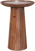 SIMPLIHOME Dayton End Table - 13 inch Wide Solid Acacia Wood Round Accent Table in Light Cognac, Handcrafted Contemporary Nightstand or Lamp Stand for Living Room with Textured Finish, Assembled