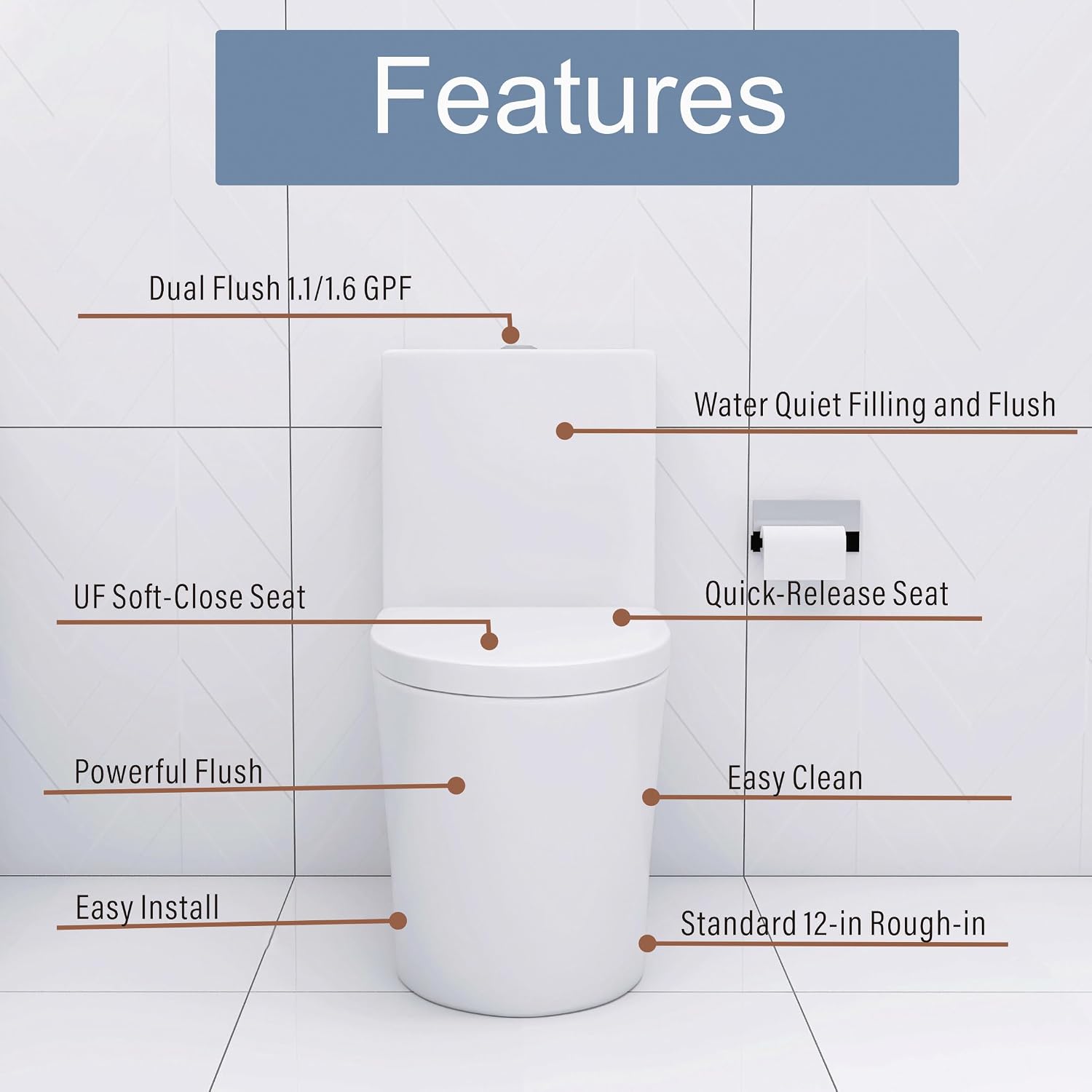 Elongated One Toilet White