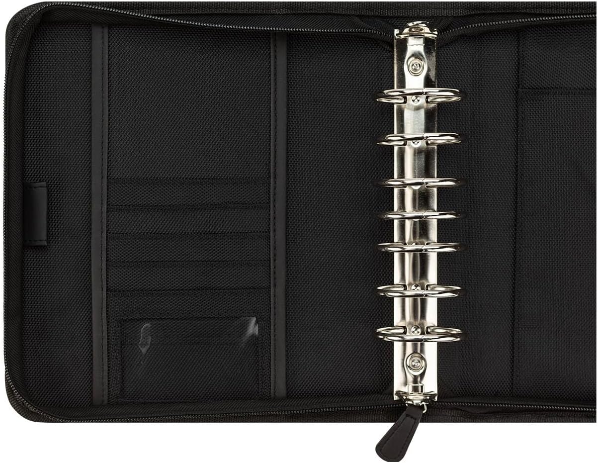 FranklinCovey - Friday Ring-Bound Binder for FranklinCovey Planners | Nylon - Zipper Binder with Handles (Classic, Black)