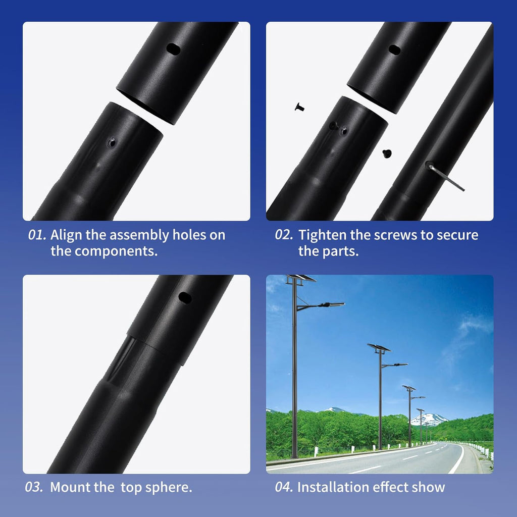 Street Light Pole 13Ft, Street Light Poles for Outdoor Lighting,Solar Pole Accessory for Street, Suitable for Basketball Courts, Residential Areas,Parking Lots, Park 13ft（76）