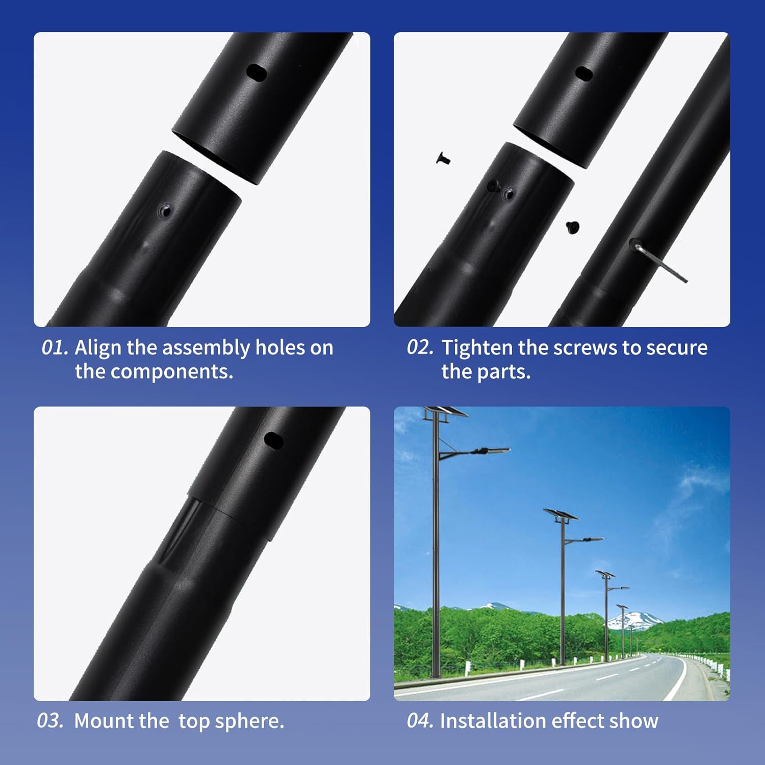 Street Light Pole 13Ft, Street Light Poles for Outdoor Lighting,Solar Pole Accessory for Street, Suitable for Basketball Courts, Residential Areas,Parking Lots, Park 13ft（76）