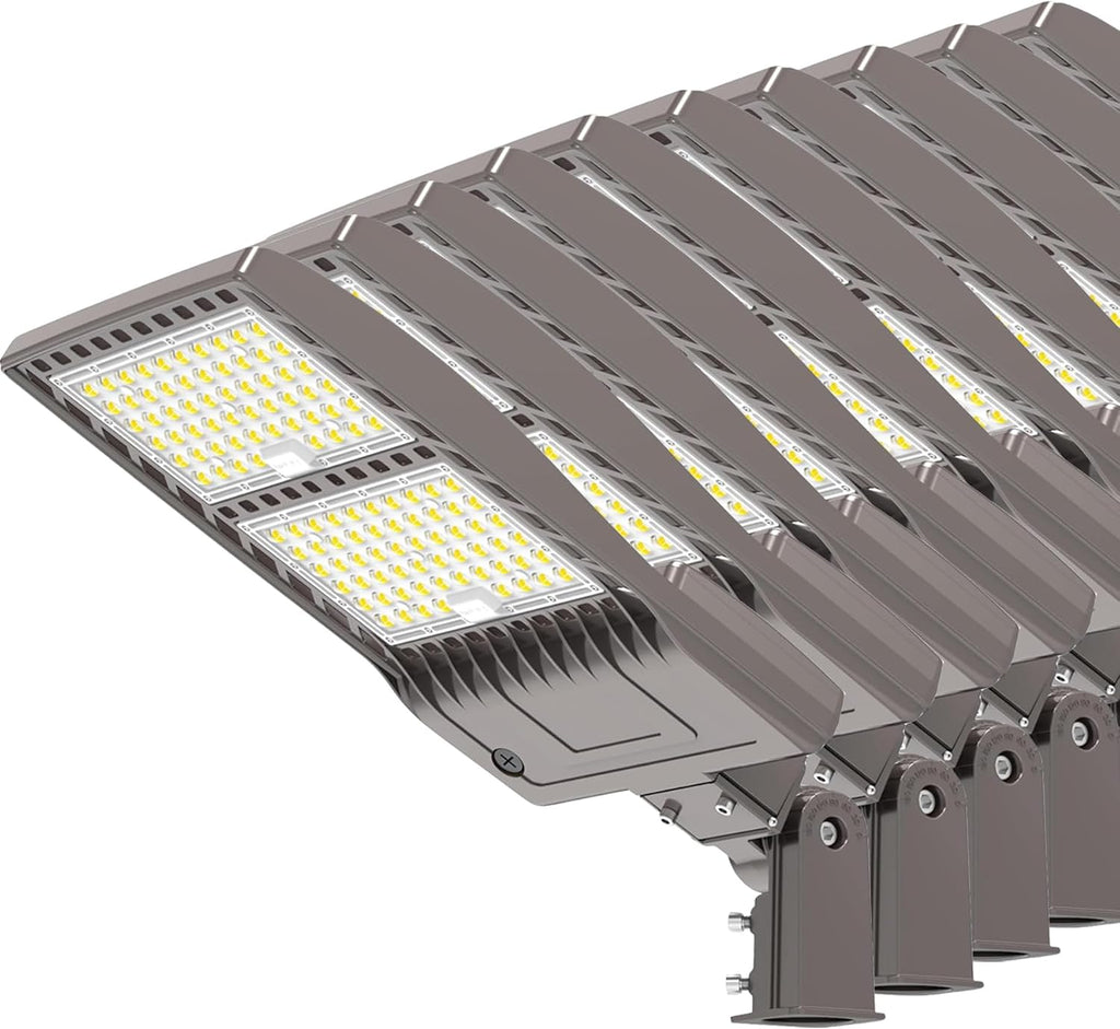 10 Pack 400W LED Parking Lot Light 60,000LM, Outdoor Street Area Lighting with Slipfitter Mount UL Listed Pole Lights 100-277V IP65 Waterproof 5000K LED Shoebox Commercial Lighting