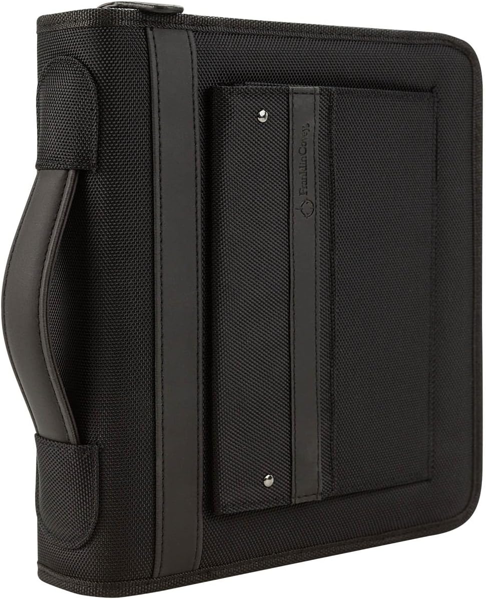 FranklinCovey - Friday Ring-Bound Binder for FranklinCovey Planners | Nylon - Zipper Binder with Handles (Classic, Black)
