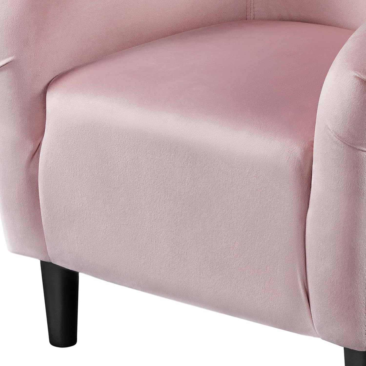 Yaheetech Barrel Chairs, Furry Accent Chairs with Soft Padded Armrest for Living Room Bedroom Waiting Room Office, Set of 2, Pink