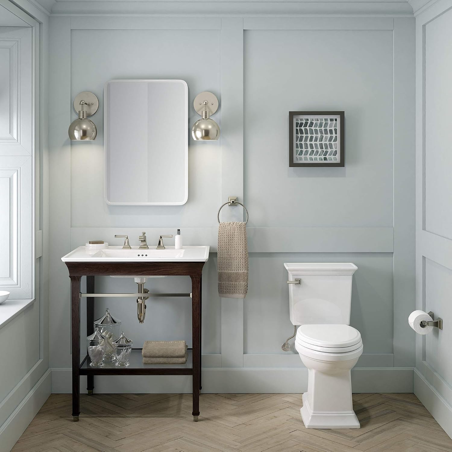 American Standard 2917228.020 Town Square S Two-Piece Toilet Chair Height, Elongated Front, White, 1.28 GPF