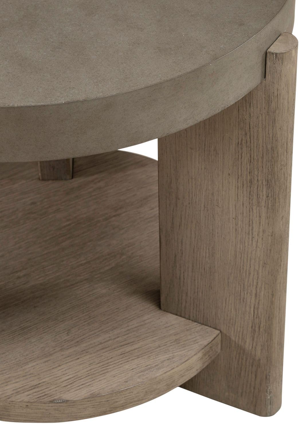 Liberty Furniture Affinity Round End Table for Living Room - Dusty Taupe Faux Concrete Tops
