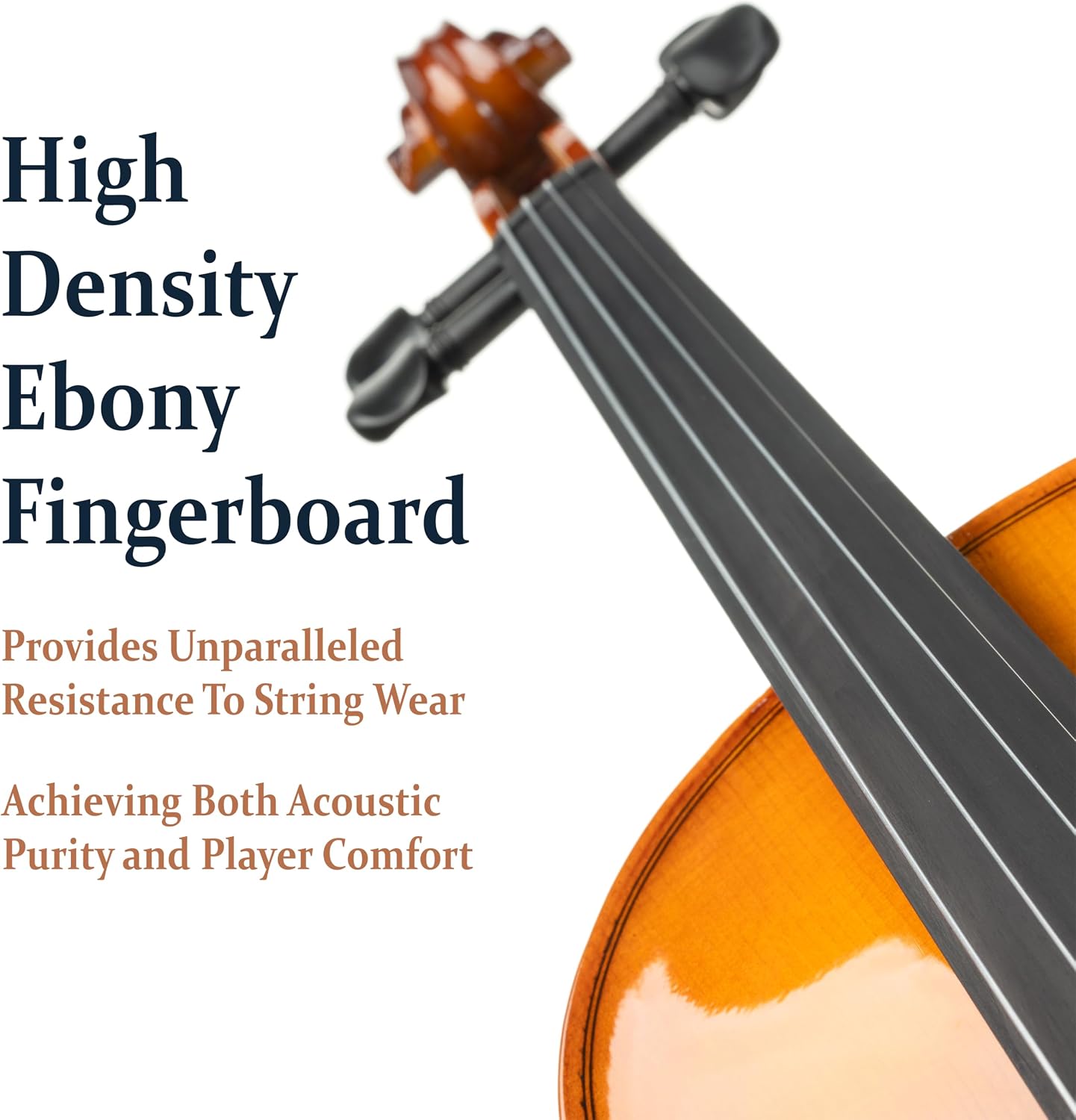 Cecilio 1/2 Violin Solidwood Violin with Hard Case, Bow, Rosin, Tuner, Shoulder Rest & Lesson Book – Ideal for Beginners