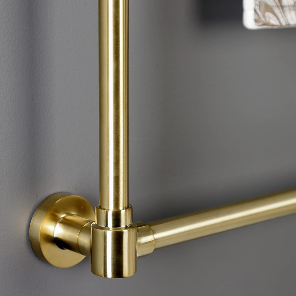 Kingston Brass DTM323037 Gallant 30 x 32-Inch Wall Mount -Towel Rack, Brushed Brass