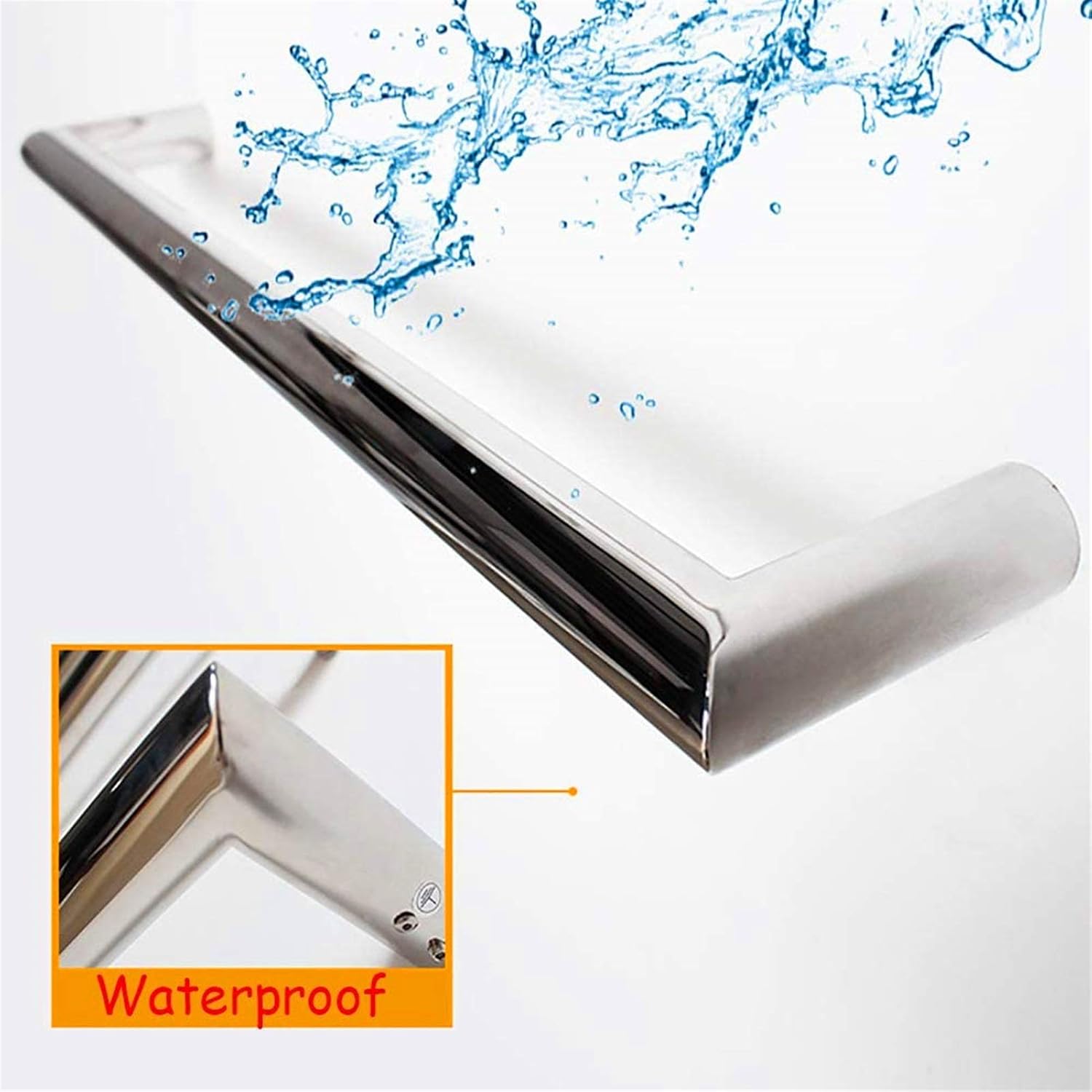 Bathroom Wall Heater 304 Stainless Steel Towel Warmer, Wallmounted Towel Dryer Brushed Nickel Towel Rack with 3 Bars 26W, Ip56 Waterproof Suitable for Bathroom,Roundtube,Roundtube