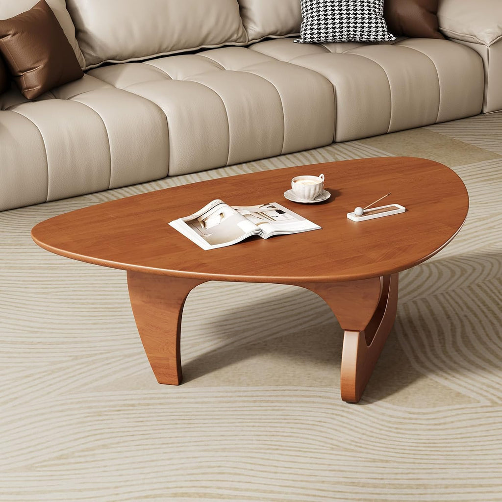 Mid Century Modern Coffee Table - Walnut Wooden Coffee Table for Living Room,Center Table Suitable for Bedroom Living Room Reception Office Tables (Walnut, Large 45 * 29 * 16in)