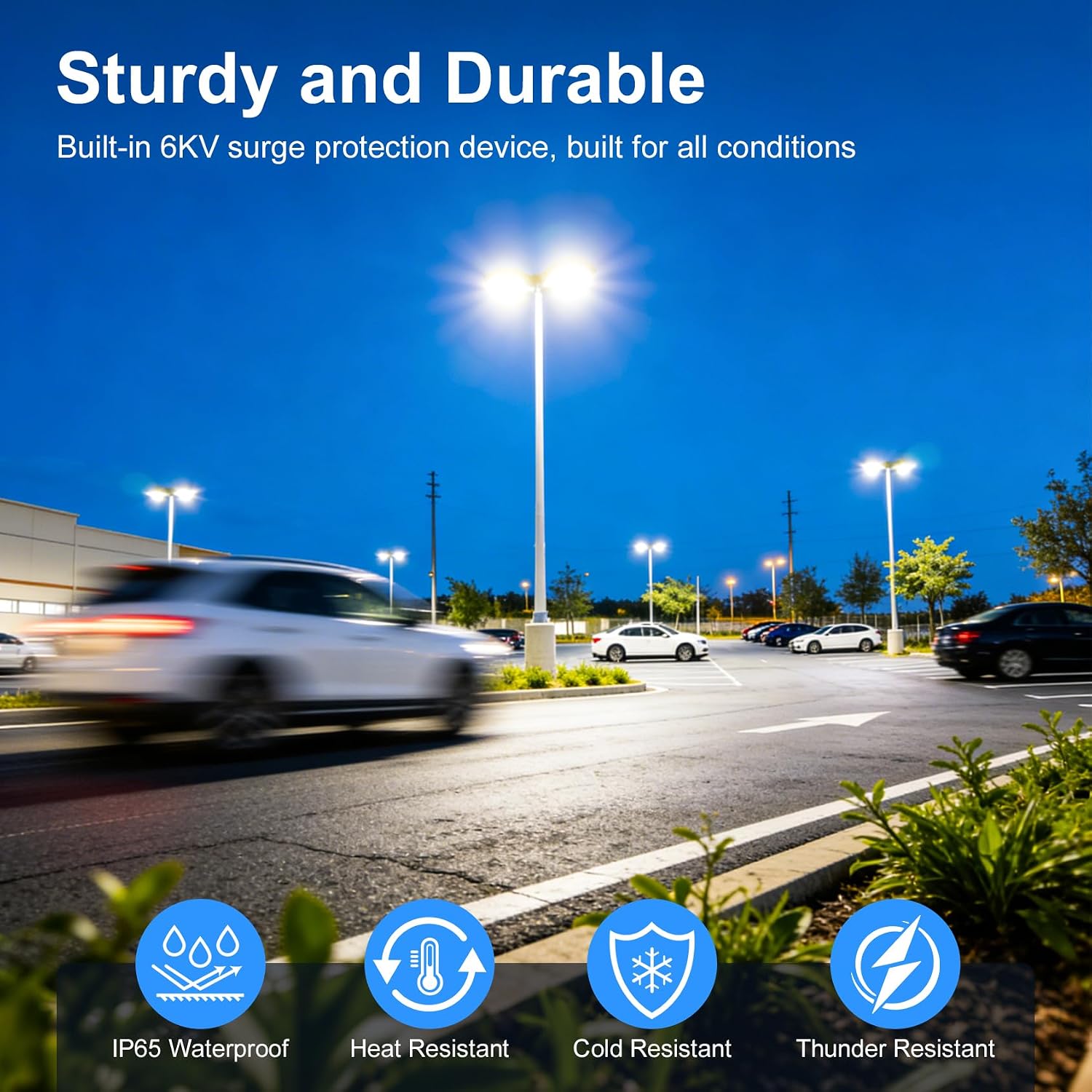 LED Parking Lot Light 150W 120W 90W Tunable & 3CCT 3000K-5000K 22500LM 0-10V Dimmable ETL Listed IP65 Shoebox Flood Light with Photocell & Slip Fitter Mount for Outdoor Commercial Area AC100-277V