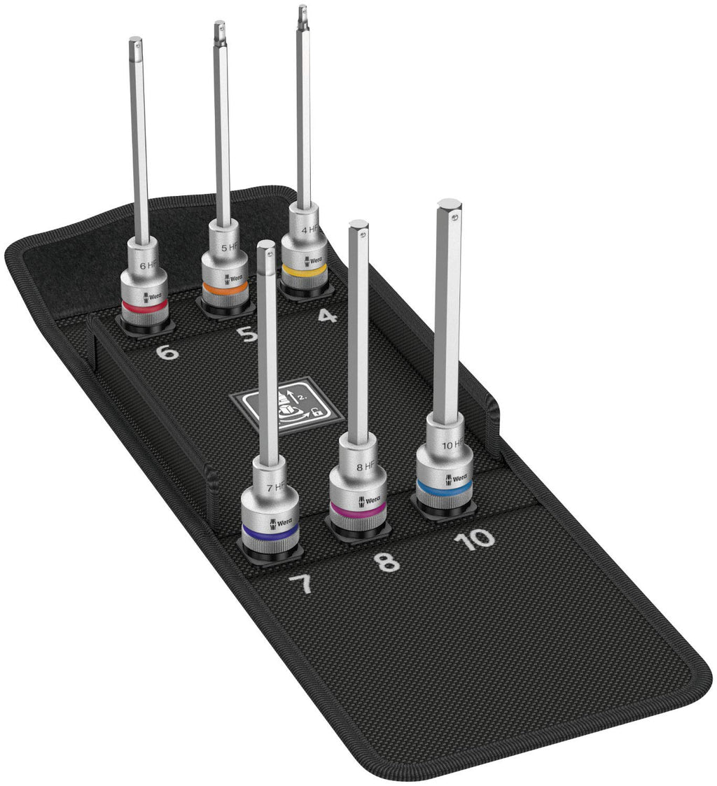 Wera 05004210001 8740 C HF 2 Zyklop bit socket set with 1/2' drive, with holding function, 6 pieces