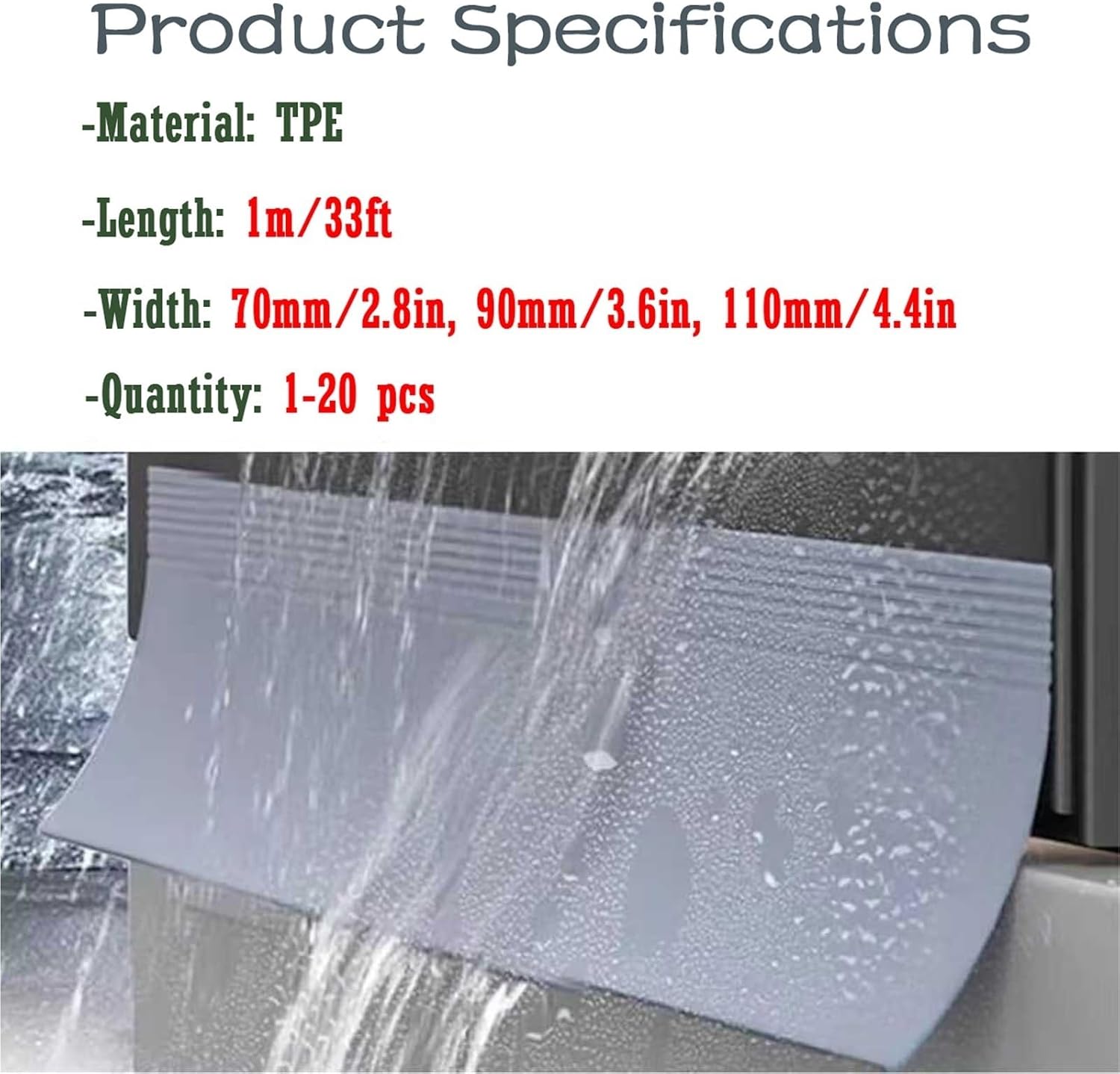 Black House Window Rain Guards Mount, 1 2 4 6 8 10 18 20 Pcs Outer Casement Rainy Guards for Sills Doors Stops, Self-Adhesive Window Rain rs Cuttable(6 pcs,Width 90mm)