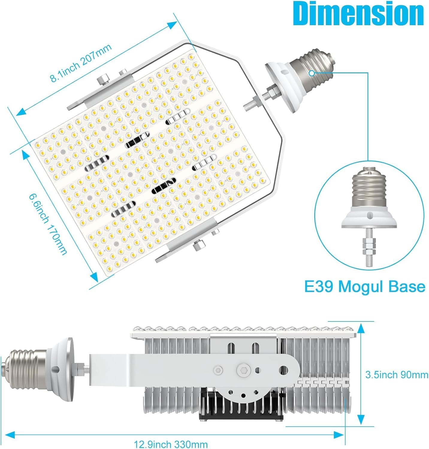 BBESTLED 12Pack 240W LED Shoebox Retrofit Kit AC277-480V LED Parking Lot Light Fixture Retrofit 5000K Replace 1000W Metal Halide, ETL Listed E39 Base Outdoor Lights Street Area Lighting Fixture