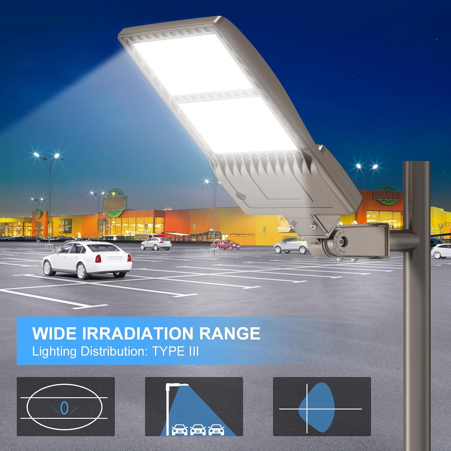 450W LED Parking Lot Light 67500LM with Slip Fitter, 5000K Shoebox Pole Light, AC100-277V, IP65 Waterproof Commercial Street Area Lighting for Driveway/Roadway/Yard