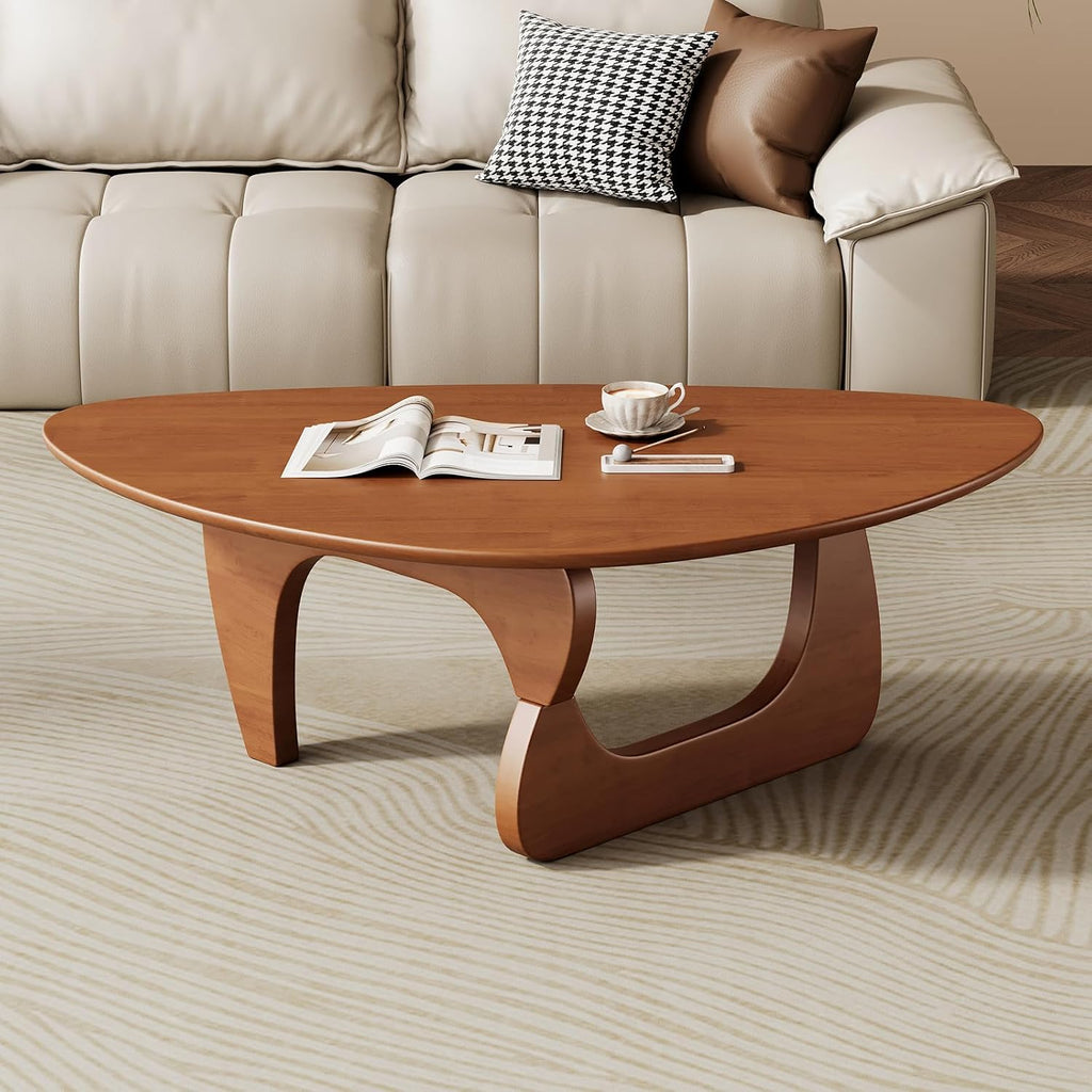 Mid Century Modern Coffee Table - Walnut Wooden Coffee Table for Living Room,Center Table Suitable for Bedroom Living Room Reception Office Tables (Walnut, Medium 39.5 * 27 * 16in)