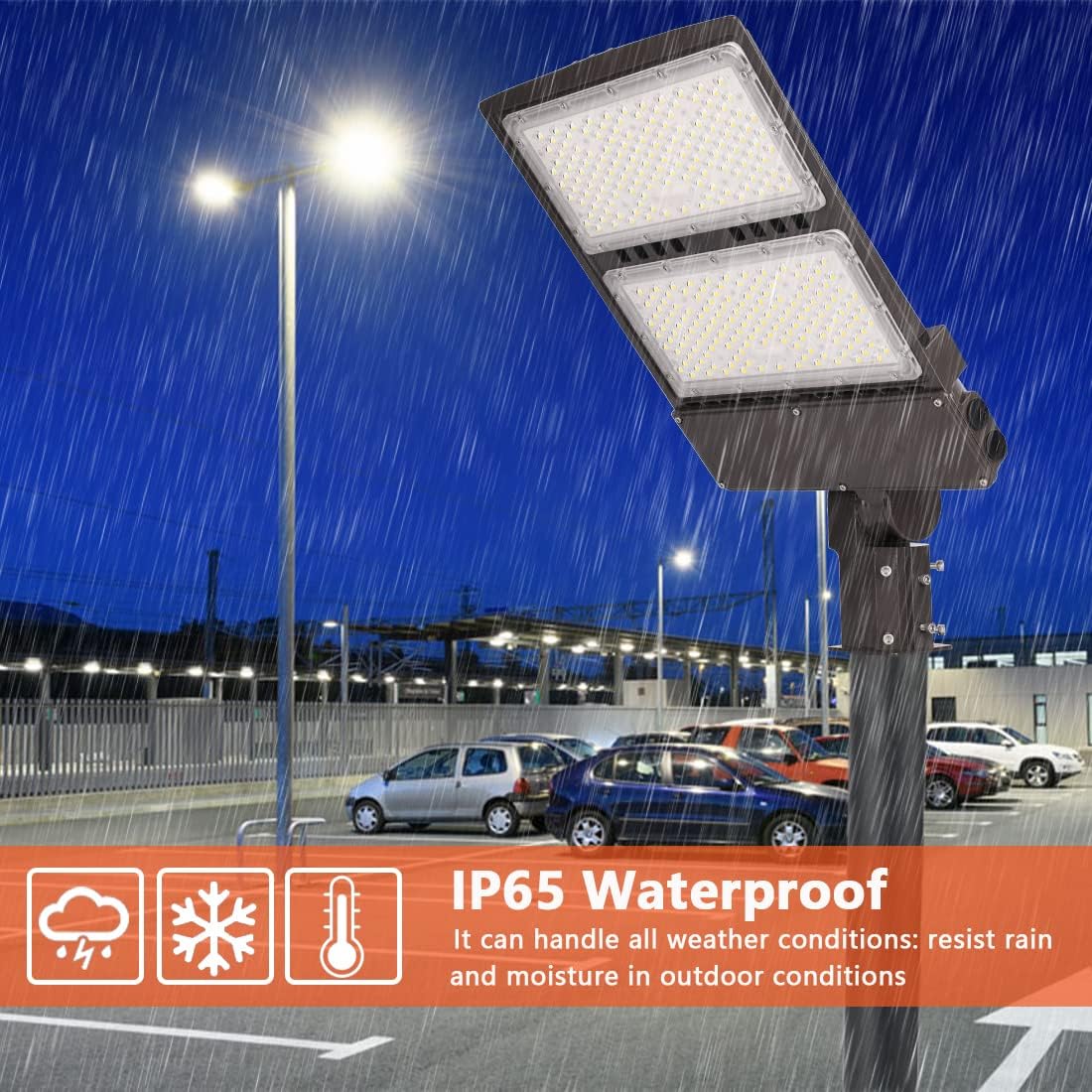 300W LED Parking Lot Light Outdoor,Adjustable Slip Fitter Mount,IP65 Waterproof Commercial Led Shoebox Area Lighting,5000K Daylight,39000LM,UL Listed (300Watt)