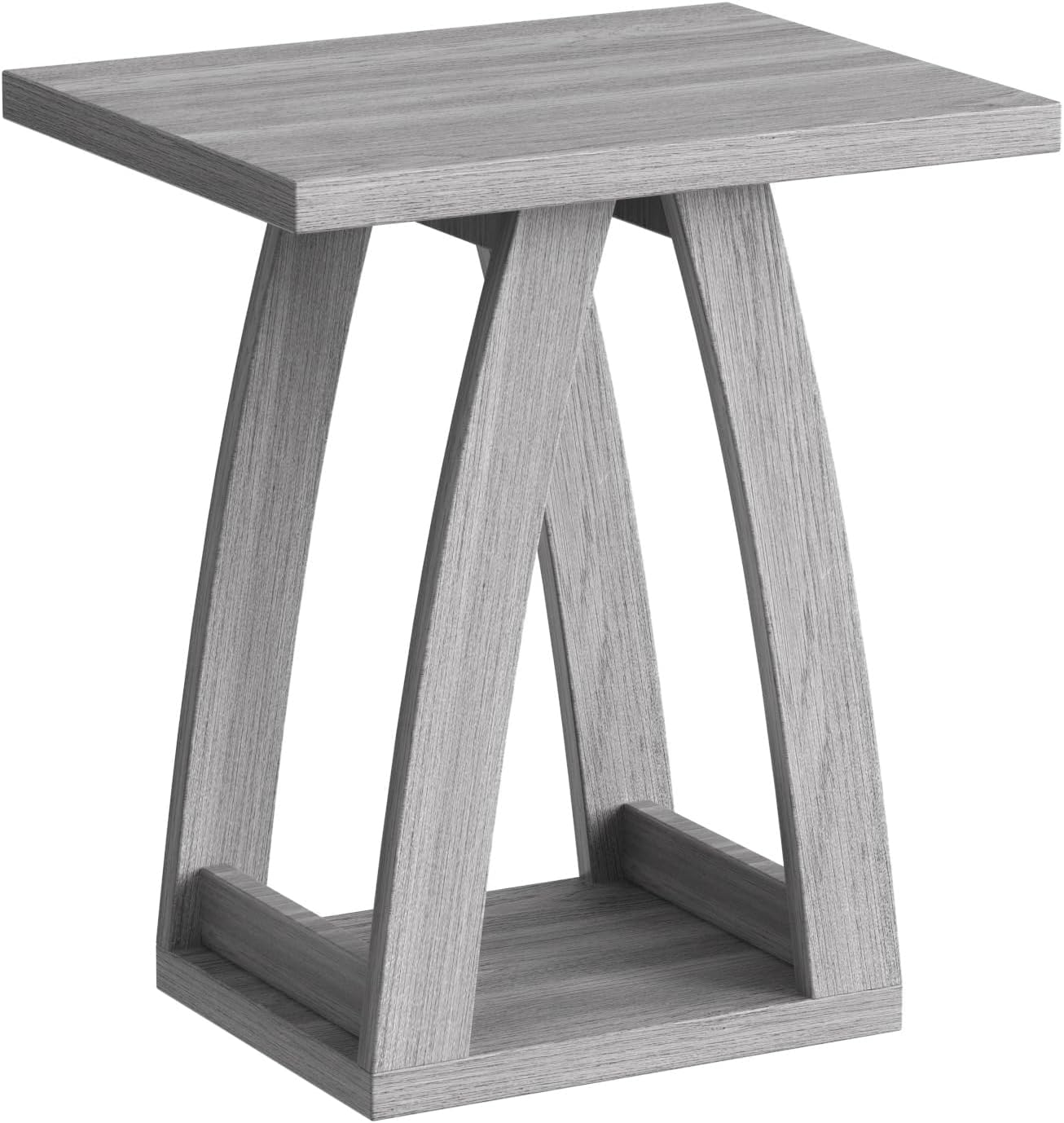 FROMJBEST End Tables Living Room, Side Table Beside Sofa, Nightstand for Bedroom, Couch Side Table with Shelf, Modern End Table for Living Room, Grey End Table Set of 2