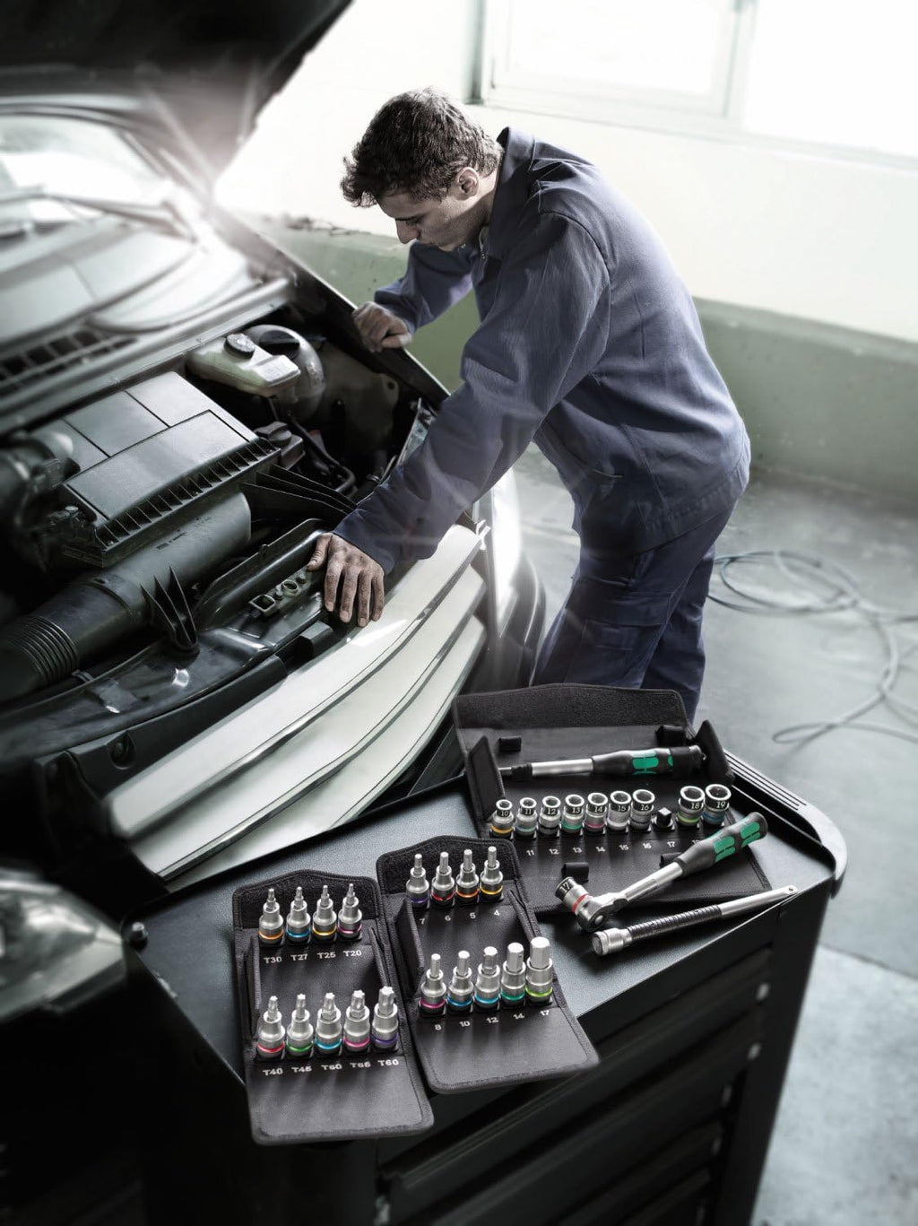 Wera 05004202001 8767 C TORX® HF 1 Zyklop bit socket set with 1/2' drive, with holding function, 9 pieces