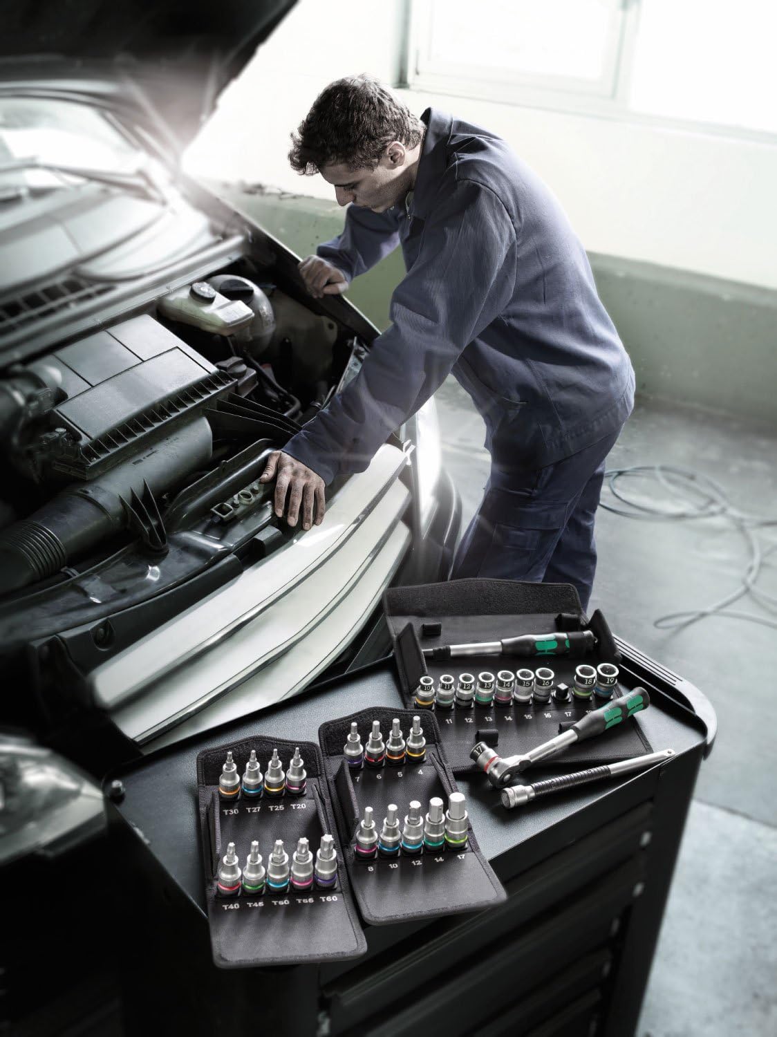 Wera 05004202001 8767 C TORX® HF 1 Zyklop bit socket set with 1/2' drive, with holding function, 9 pieces