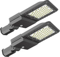2 Pack 200W LED Parking Lot Outdoor Lights Slip Fitter Mount, 5000K 39000LM Commercial Outdoor Area Lighting with Dusk to Dawn Photocell, IP65 Waterproof LED Flood Light for Yard Driveway, ETL Listed
