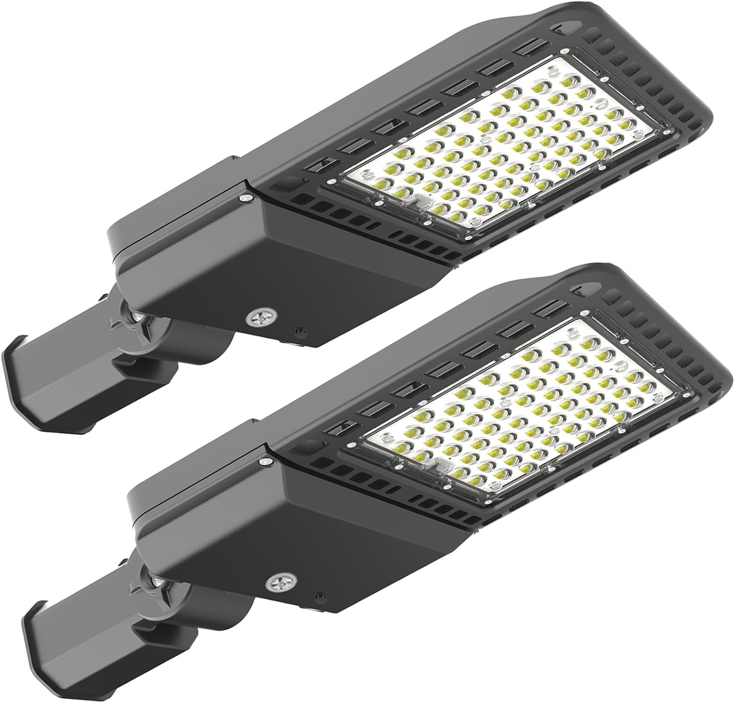 2 Pack 200W LED Parking Lot Outdoor Lights Slip Fitter Mount, 5000K 39000LM Commercial Outdoor Area Lighting with Dusk to Dawn Photocell, IP65 Waterproof LED Flood Light for Yard Driveway, ETL Listed
