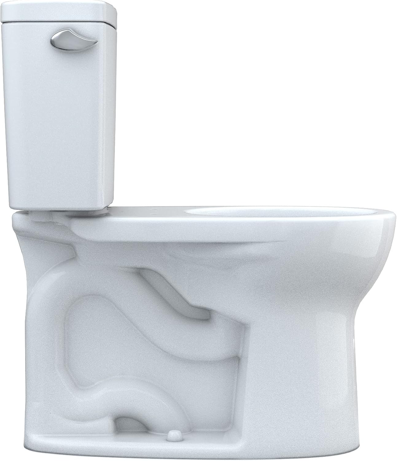 TOTO Drake Two-Piece Round 1.6 GPF Universal Height TORNADO FLUSH Toilet with CEFIONTECT & Transitional SoftClose SS114#01 Elongated Soft Close SEAT, Cotton White