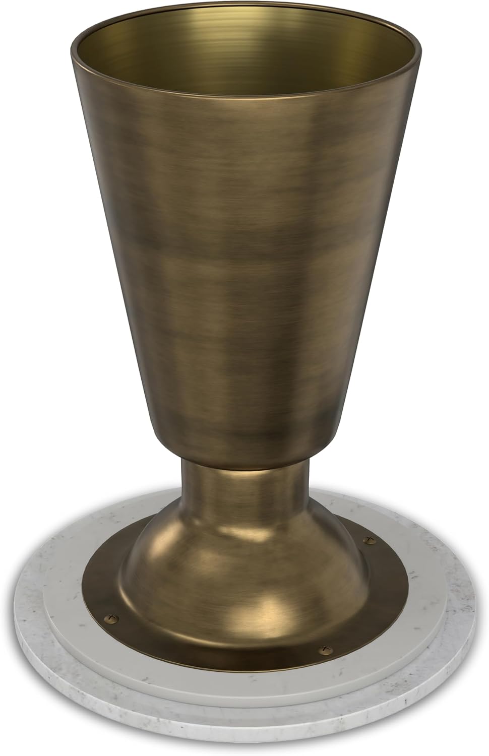 SIMPLIHOME Leyla Metal Side Table - 16 inch Wide Solid Metal Round Accent Table in Antique Brass, Modern Contemporary End Table for Living Room, Bedroom, or Office with Compact Design