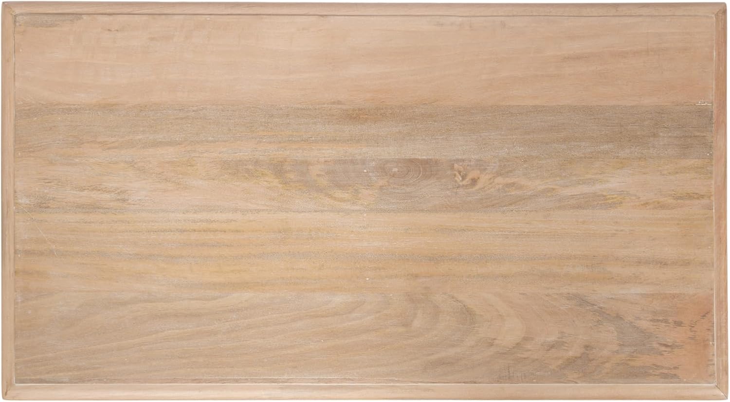 Kate and Laurel Patresa Traditional Carved Rectangle Wood Coffee Table, 36 x 20 x 18, Light Natural, Decorative Rectangular Living Room Table with Storage for Useful Home Decor